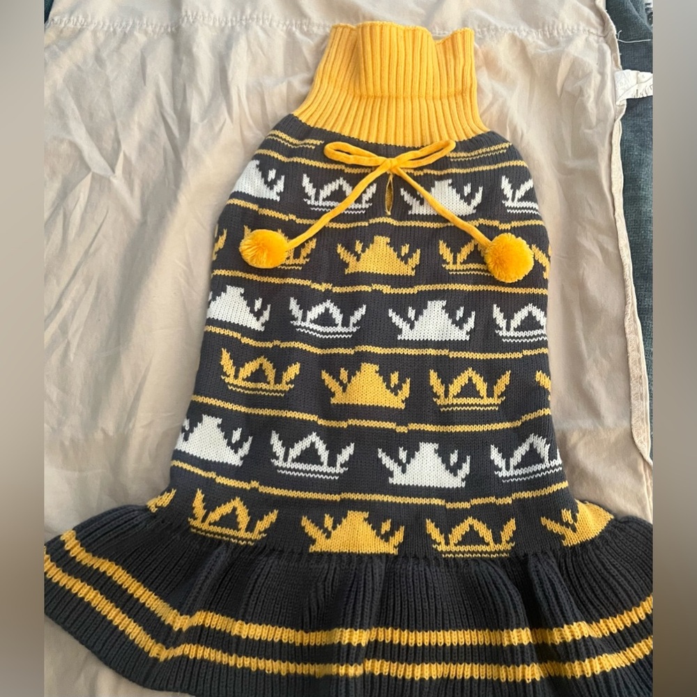 Cute dog sweater for winter time nice and warm yellow and brown X large - Picture 5 of 9